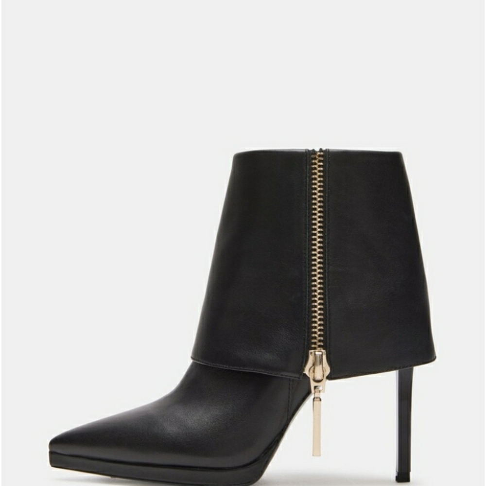 Steve Madden Black Booties with Gold Accent